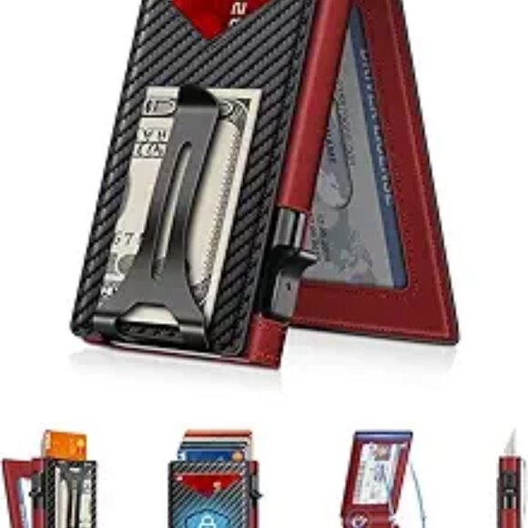 Wallet for Men RFID Wallet with Money Clip, Slim Pop Up Card Holder for 10-12 - Picture 8 of 8